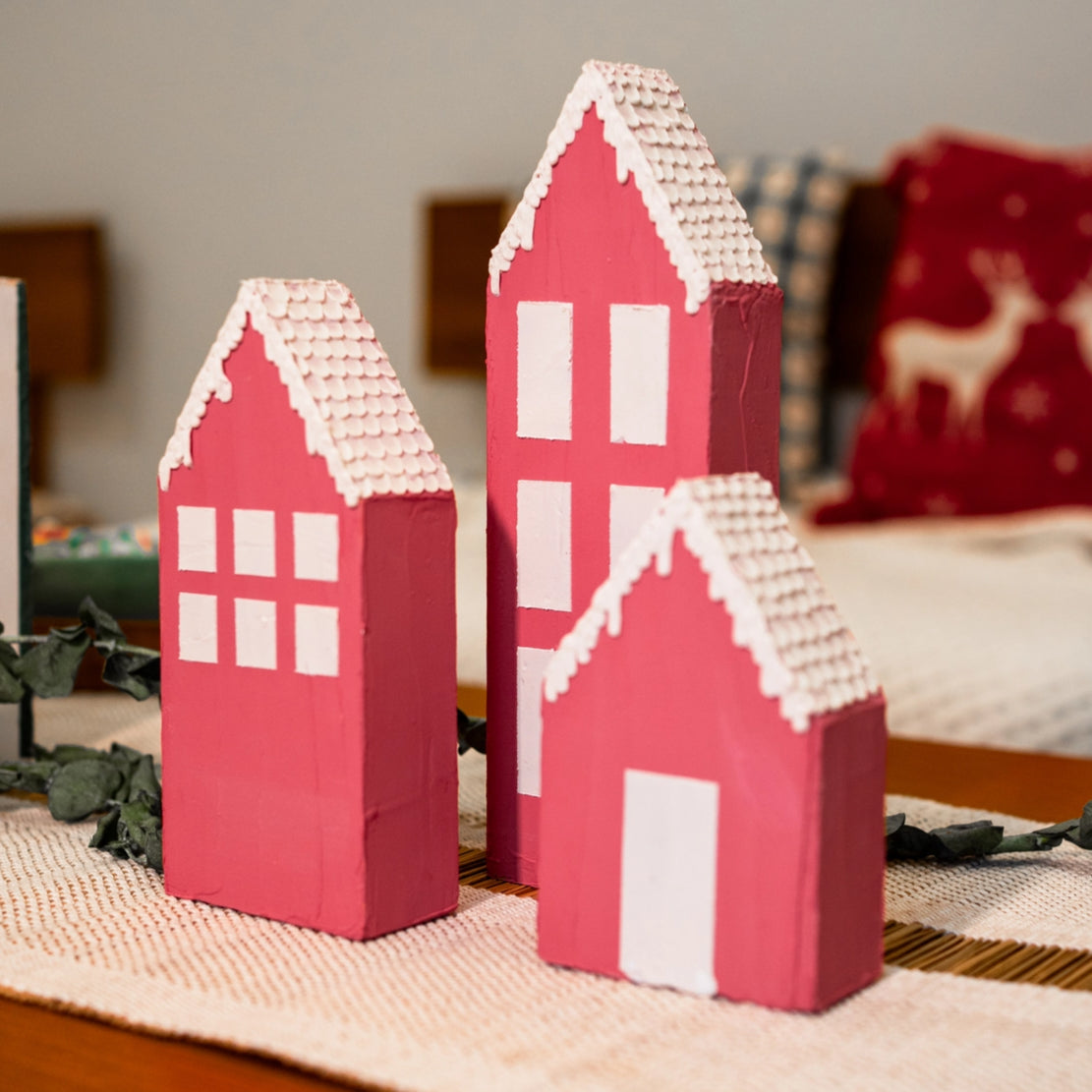Blush Christmas Village